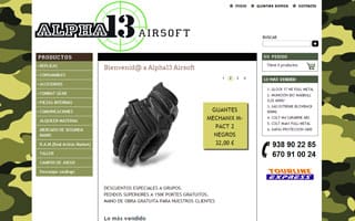Empresa de Airsoft Alpha13Airsoft: Web Tienda Online