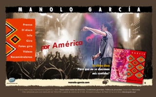 Web Manolo Garc�a Site Oficial Espa�a y su Gira en Am�rica : Web a Medida