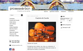PromusicBcn m�sica a la carta: Web Cat�logo Online