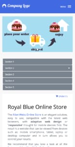 Buy online store website Royal blue
